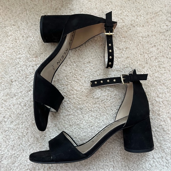 Anne Klein iflex open toe gold studded heels - Picture 8 of 10